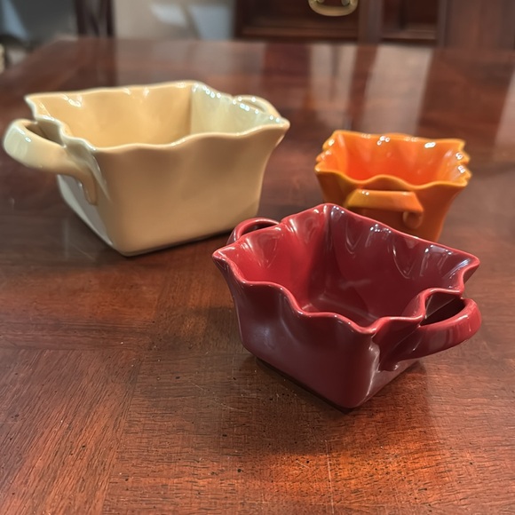 Fluted Appetizer Dips Serving  Dipping Bowls Set of 3 - Picture 5 of 6